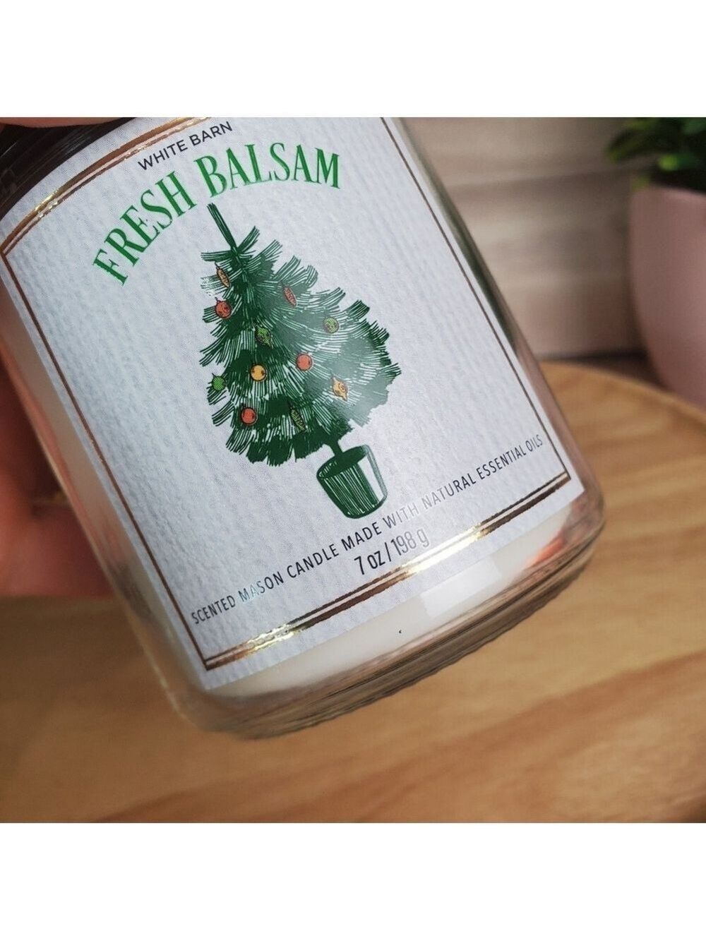 BBW White Barn Fresh Balsam Scented Candle Single Wick White - Picture 3 of 3